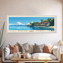 Load image into Gallery viewer, Bocas del Toro , Panamá Panoramic Beach Print, Vacation Gift, Panamá Wall Art, Beach Painting, Beach Decor, Beach Painting
