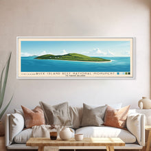 Carregar imagem no visualizador da galeria, Buck Island Reef National Monument, US Virgin islands Panoramic Beach Print, Vacation Gift, US Virgin islands Wall Art, Framed Canvas Print, Framed Beach Painting
