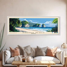 Carregar imagem no visualizador da galeria, Bwanna Beach, Indonesia Panoramic Beach Print, Vacation Gift, Indonesia Wall Art, Framed Canvas Print, Framed Beach Painting
