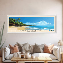 Carregar imagem no visualizador da galeria, Cabarete Beach, Dominican Republic Panoramic Print, Vacation Gift, Dominican Republic Wall Art, Beach Painting, Beach Decor, Beach Or Lakehouse Art
