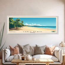 Carregar imagem no visualizador da galeria, Cable Beach, Australia Panoramic Beach Print, Vacation Gift, Australia Wall Art, Framed Canvas Print, Framed Beach Painting
