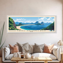 Carregar imagem no visualizador da galeria, Cairu Archipelago, Brazil Panoramic Print, Vacation Gift, Brazil Wall Art, Beach Painting, Beach Decor, Large Wall Art, Wood Frame Art
