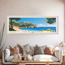 Carregar imagem no visualizador da galeria, Cala Salada, Spain Panoramic Beach Print, Vacation Gift, Spain Wall Art, Beach Painting, Beach Decor, Beach Painting
