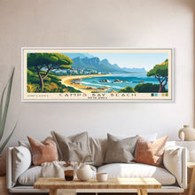 Carregar imagem no visualizador da galeria, Camps Bay Beach, South Africa Panoramic Beach Print, Vacation Gift, South Africa Wall Art, Framed Canvas Print, Framed Beach Painting
