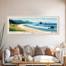 Carregar imagem no visualizador da galeria, Cannon Beach, Oregon Panoramic Beach Print, Vacation Gift, Oregon Wall Art, Beach Painting, Beach Decor, Beach Painting
