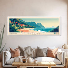 Carregar imagem no visualizador da galeria, Caraíva, Brazil Panoramic Print, Vacation Gift, Brazil Wall Art, Beach Painting, Beach Decor, Large Wall Art, Wood Frame Art
