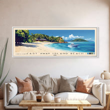 Cargar imagen en el visor de la galería, Cast Away Island Beach, Fiji Panoramic Print, Vacation Gift, Fiji Wall Art, Beach Painting, Beach Decor, Beach Or Lakehouse Art

