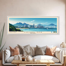 Cargar imagen en el visor de la galería, Cheung Sha, Hong Kong Panoramic Print, Vacation Gift, Hong Kong Wall Art, Beach Painting, Beach Decor, Large Wall Art, Wood Frame Art
