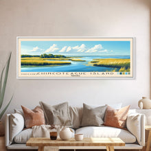 Cargar imagen en el visor de la galería, Chincoteague Island, Virginia Panoramic Beach Print, Vacation Gift, Virginia Wall Art, Framed Canvas Print, Framed Beach Painting
