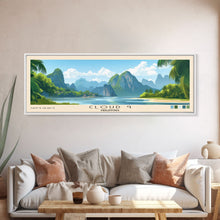 Load image into Gallery viewer, Cloud 9, Philippines Panoramic Beach Print, Vacation Gift, Philippines Wall Art, Framed Canvas Print, Framed Beach Painting
