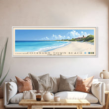 Load image into Gallery viewer, Cockburn Town Beach, Turks and Caicos Panoramic Beach Print, Vacation Gift, Turks and Caicos Wall Art, Beach Painting, Beach Decor, Beach Painting
