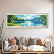 Load image into Gallery viewer, Cospudener See, Germany Panoramic Print, Vacation Gift, Germany Wall Art, Beach Painting, Beach Decor, Large Wall Art, Wood Frame Art
