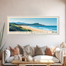 Load image into Gallery viewer, Costa da Caparica, Portugal Panoramic Print, Vacation Gift, Portugal Wall Art, Vacation Wall Art, Vacatation Memories, Beach Decor, Beach Or Lakehouse Art
