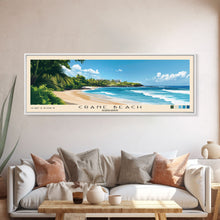 Load image into Gallery viewer, Crane Beach, Barbados Panoramic Beach Print, Vacation Gift, Barbados Wall Art, Beach Painting, Beach Decor, Beach Painting
