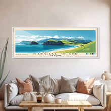 Load image into Gallery viewer, D’Urville Island, New Zealand Panoramic Print, Vacation Gift, New Zealand Wall Art, Beach Painting, Beach Decor, Large Wall Art, Wood Frame Art
