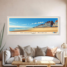Load image into Gallery viewer, Deauville Beach, France Panoramic Print, Vacation Gift, France Wall Art, Vacation Wall Art, Vacatation Memories, Beach Decor, Beach Or Lakehouse Art
