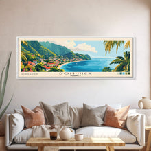 Load image into Gallery viewer, Dominica, Dominica Panoramic Beach Print, Vacation Gift, Dominica Wall Art, Framed Canvas Print, Framed Beach Painting
