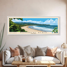 Load image into Gallery viewer, Dominical Beach, Costa Rica Panoramic Print, Vacation Gift, Costa Rica Wall Art, Beach Painting, Beach Decor, Beach Or Lakehouse Art
