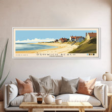 Load image into Gallery viewer, Dunwich Beach, United Kingdom Panoramic Print, Vacation Gift, United Kingdom Wall Art, Beach Painting, Beach Decor, Large Wall Art, Wood Frame Art
