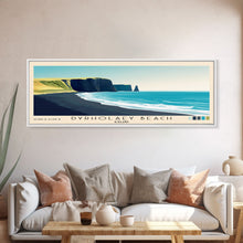Load image into Gallery viewer, Dyrholaey Beach, Iceland Panoramic Print, Vacation Gift, Iceland Wall Art, Vacation Wall Art, Vacatation Memories, Beach Decor, Beach Or Lakehouse Art
