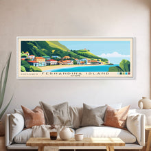 Carregar imagem no visualizador da galeria, Fernandina Island, Ecuador Panoramic Beach Print, Vacation Gift, Ecuador Wall Art, Framed Canvas Print, Framed Beach Painting
