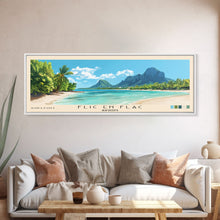 Load image into Gallery viewer, Flic en Flac, Mauritius Panoramic Print, Vacation Gift, Mauritius Wall Art, Vacation Wall Art, Vacatation Memories, Beach Decor, Beach Or Lakehouse Art
