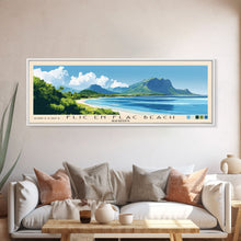 Cargar imagen en el visor de la galería, Flic en Flac Beach, Mauritius Panoramic Print, Vacation Gift, Mauritius Wall Art, Beach Painting, Beach Decor, Beach Or Lakehouse Art
