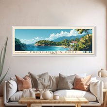 Load image into Gallery viewer, Frenchman’s Cove, Jamaica Panoramic Beach Print, Vacation Gift, Jamaica Wall Art, Beach Painting, Beach Decor, Beach Painting
