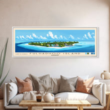 Carregar imagem no visualizador da galeria, Fulhadhoo Island, Maldives Panoramic Print, Vacation Gift, Maldives Wall Art, Beach Painting, Beach Decor, Beach Or Lakehouse Art
