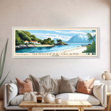 Load image into Gallery viewer, Genovesa Island, Ecuador Panoramic Print, Vacation Gift, Ecuador Wall Art, Beach Painting, Beach Decor, Large Wall Art, Wood Frame Art
