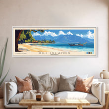Carregar imagem no visualizador da galeria, Gili Islands, Indonesia Panoramic Print, Vacation Gift, Indonesia Wall Art, Beach Painting, Beach Decor, Beach Or Lakehouse Art
