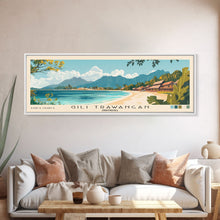 Carregar imagem no visualizador da galeria, Gili Trawangan, Indonesia Panoramic Print, Vacation Gift, Indonesia Wall Art, Beach Painting, Beach Decor, Large Wall Art, Wood Frame Art

