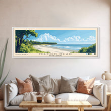 Cargar imagen en el visor de la galería, Hilton Head, South Carolina Panoramic Beach Print, Vacation Gift, South Carolina Wall Art, Framed Canvas Print, Framed Beach Painting
