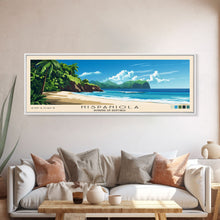 Cargar imagen en el visor de la galería, Hispaniola, Dominican Republic Panoramic Print, Vacation Gift, Dominican Republic Wall Art, Beach Painting, Beach Decor, Beach Or Lakehouse Art
