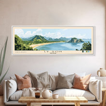 Load image into Gallery viewer, Ly Son, Vietnam Panoramic Beach Print, Vacation Gift, Vietnam Wall Art, Framed Canvas Print, Framed Beach Painting
