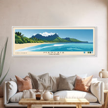 Load image into Gallery viewer, Mangaia, Cook Islands Panoramic Print, Vacation Gift, Cook Islands Wall Art, Beach Painting, Beach Decor, Beach Or Lakehouse Art

