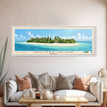 Load image into Gallery viewer, Ukulhas Island, Maldives Panoramic Print, Vacation Gift, Maldives Wall Art, Vacation Wall Art, Vacatation Memories, Beach Decor, Beach Or Lakehouse Art
