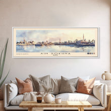 Load image into Gallery viewer, Ain Sokhna, Egypt Watercolor Print, Vacation Gift, Egypt Wall Art, Beach Painting, Beach Decor, Large Wall Art, Wood Frame Art

