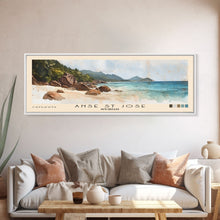 Load image into Gallery viewer, Anse St Jose, Seychelles Watercolor Beach Print, Vacation Gift, Seychelles Wall Art, Beach Painting, Beach Decor, Beach Painting

