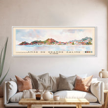 Load image into Gallery viewer, Anse de Grande Saline, St. Barths Watercolor Print, Vacation Gift, St. Barths Wall Art, Beach Painting, Beach Decor, Large Wall Art, Wood Frame Art
