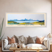 Load image into Gallery viewer, Baffin Island, Canada Watercolor Print, Vacation Gift, Canada Wall Art, Beach Painting, Beach Decor, Large Wall Art, Wood Frame Art
