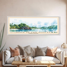 Carregar imagem no visualizador da galeria, Bahia de Las Aguilas, Dominican Republic Watercolor Beach Print, Vacation Gift, Dominican Republic Wall Art, Framed Canvas Print, Framed Beach Painting

