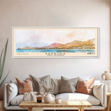Load image into Gallery viewer, Barbuda, Antigua and Barbuda Watercolor Beach Print, Vacation Gift, Antigua and Barbuda Wall Art, Framed Canvas Print, Framed Beach Painting
