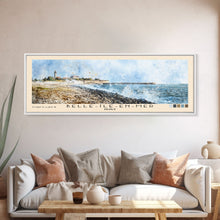 Load image into Gallery viewer, Belle-Île-en-Mer, France Watercolor Print, Vacation Gift, France Wall Art, Beach Painting, Beach Decor, Large Wall Art, Wood Frame Art
