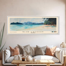 Load image into Gallery viewer, Blue Lagoon, Malasyia Watercolor Beach Print, Vacation Gift, Malasyia Wall Art, Beach Painting, Beach Decor, Beach Painting
