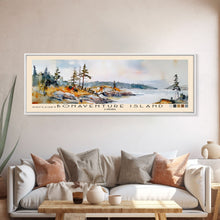 Load image into Gallery viewer, Bonaventure Island, Canada Watercolor Beach Print, Vacation Gift, Canada Wall Art, Beach Painting, Beach Decor, Beach Painting
