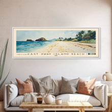 Load image into Gallery viewer, Cast Away Island Beach, Fiji Watercolor Print, Vacation Gift, Fiji Wall Art, Beach Painting, Beach Decor, Large Wall Art, Wood Frame Art
