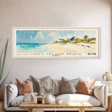 Cargar imagen en el visor de la galería, Chill Island Beach, Bahamas Watercolor Beach Print, Vacation Gift, Bahamas Wall Art, Framed Canvas Print, Framed Beach Painting

