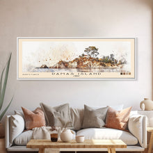Load image into Gallery viewer, Damas Island, Chile Watercolor Beach Print, Vacation Gift, Chile Wall Art, Framed Canvas Print, Framed Beach Painting
