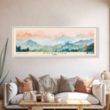 Load image into Gallery viewer, Dongtou, China Watercolor Print, Vacation Gift, China Wall Art, Beach Painting, Beach Decor, Large Wall Art, Wood Frame Art
